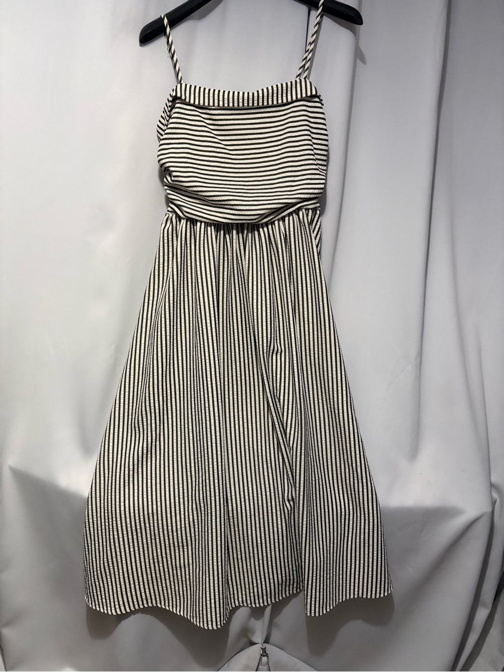 Striped Black & White Spaghetti-Strap Jumpsuit